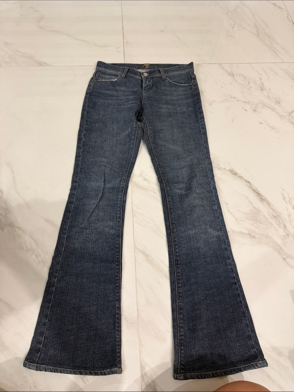 7 For All Mankind Dark Blue Flared Jeans